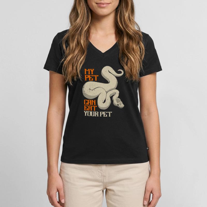 Python Frauen Premium Bio T-Shirt mit V-Ausschnitt