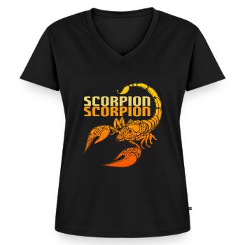 Scorpion - T-shirt encolure en V Premium bio Femme - noir - Devant - AI Model Female 172 light (172cm)