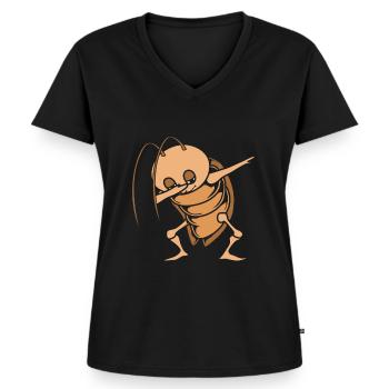 cockroach - Women's Premium Organic V-neck T-shirt - black - Front - AI Model Female 172 light (172cm)