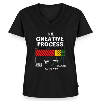 Grafiker Designerin Grafik Designer Künstlerin - Frauen Premium Bio T-Shirt mit V-Ausschnitt - Schwarz - Vorne - AI Model Female 172 light (172cm)