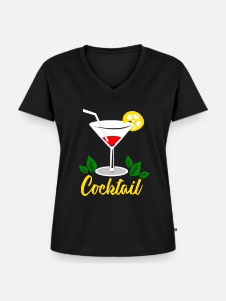 Cocktail - Frauen Premium Bio T-Shirt mit V-Ausschnitt - Schwarz