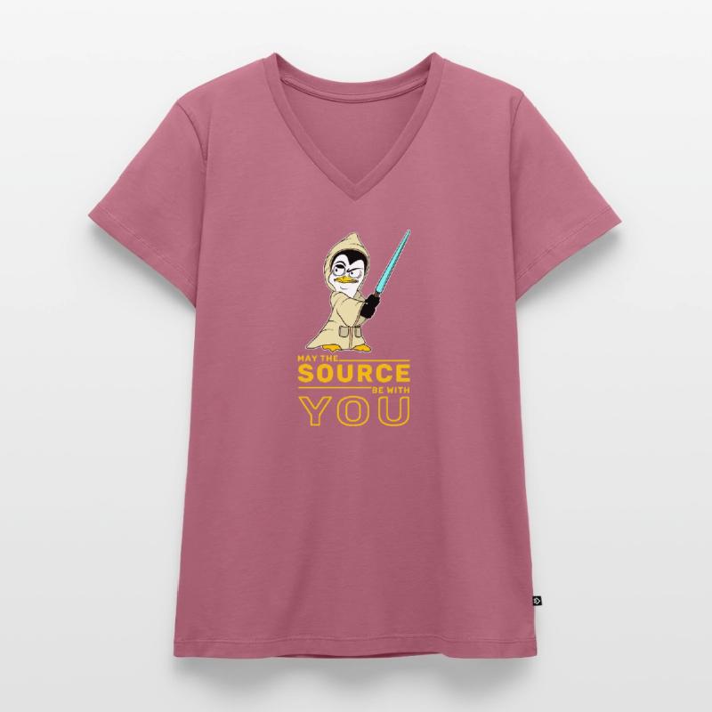 IT Nerd Linux Linux Pinguin Geek Software Engineer Frauen Premium Bio T-Shirt mit V-Ausschnitt