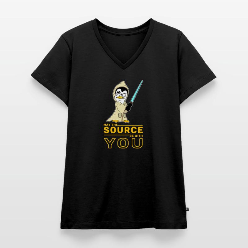 IT Nerd Linux Linux Pinguin Geek Software Engineer Frauen Premium Bio T-Shirt mit V-Ausschnitt