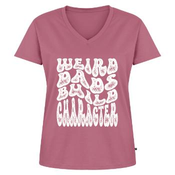 Papas bizarres Maquillage Personnage Drôle Papa - T-shirt encolure en V Premium bio Femme - mauve - Devant - AI Model Female 172 dark (172cm)