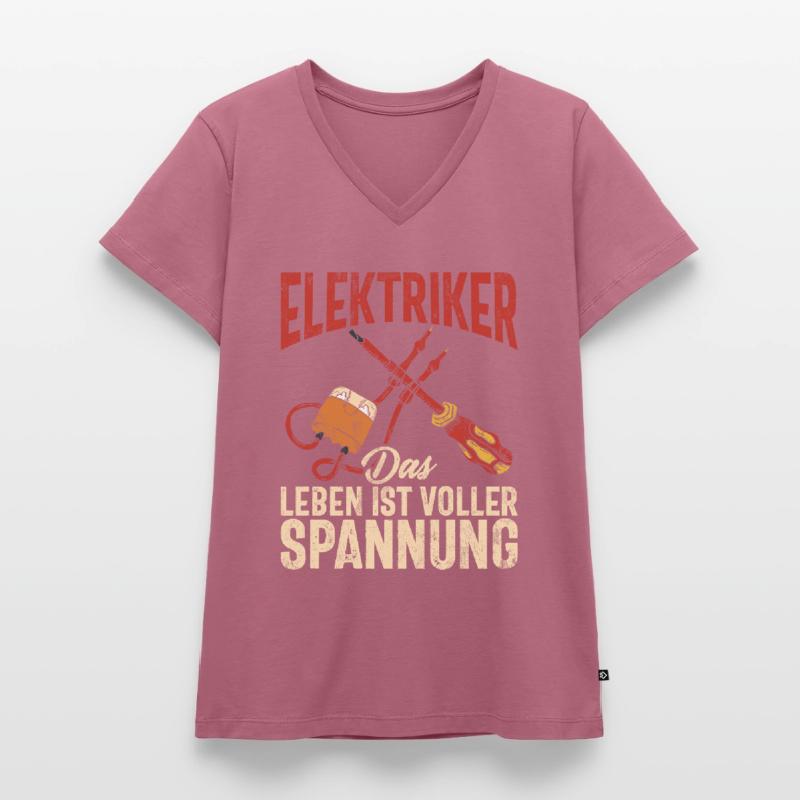 Electronics Technician Electrics Profession Volt Electrical Engineering Women's Premium Organic V-neck T-shirt