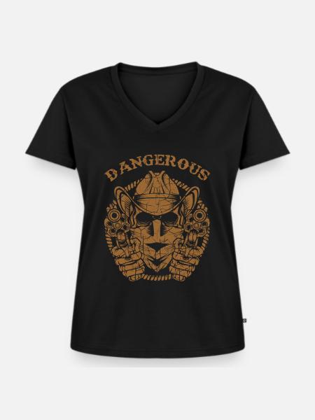 Cowboy - Frauen Premium Bio T-Shirt mit V-Ausschnitt - Schwarz