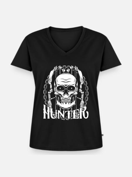 Bogenschütze - Frauen Premium Bio T-Shirt mit V-Ausschnitt - Schwarz