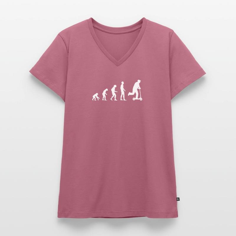 scoote r shirt gift geschenk e-rolle opa Evolution Frauen Premium Bio T-Shirt mit V-Ausschnitt