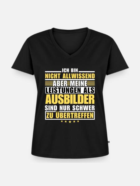Unübertroffene Leistung als Ausbilder - Frauen Premium Bio T-Shirt mit V-Ausschnitt - Schwarz