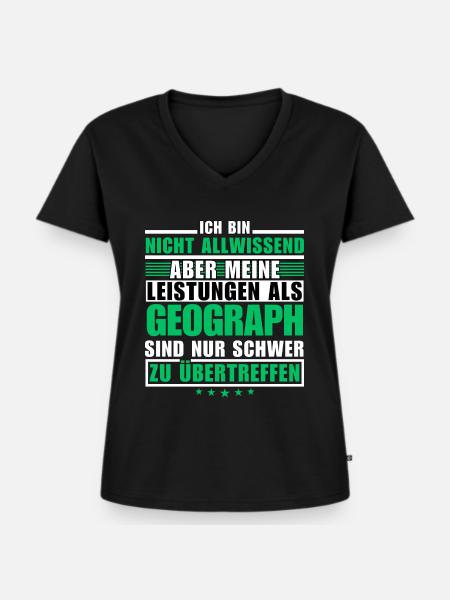 Unübertroffene Leistung als Geograph - Frauen Premium Bio T-Shirt mit V-Ausschnitt - Schwarz