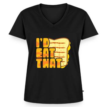 Grillkäse Käseliebhaber gegrillter Käse Geschenk - Frauen Premium Bio T-Shirt mit V-Ausschnitt - Schwarz - Vorne - AI Model Female 172 light (172cm)