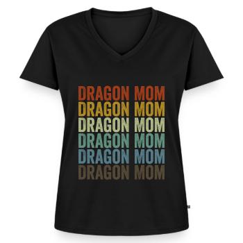 Dragon Mom Bartagame Eidechsenliebhaberin Dragon W - Frauen Premium Bio T-Shirt mit V-Ausschnitt - Schwarz - Vorne - AI Model Female 172 light (172cm)