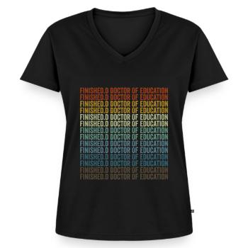 Abgeschlossener Doktor der Pädagogik Doktor - Frauen Premium Bio T-Shirt mit V-Ausschnitt - Schwarz - Vorne - AI Model Female 172 light (172cm)