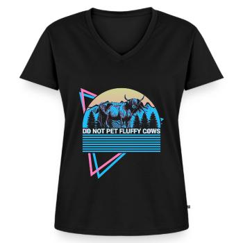 National Park Retro - Women's Premium Organic V-neck T-shirt - black - Front - AI Model Female 172 light (172cm)