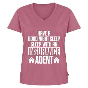 Komischer Broker - Frauen Premium Bio T-Shirt mit V-Ausschnitt - Mauve - Vorne - AI Model Female 172 dark (172cm)