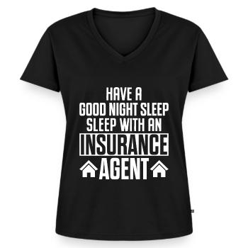 Komischer Broker - Frauen Premium Bio T-Shirt mit V-Ausschnitt - Schwarz - Vorne - AI Model Female 172 light (172cm)