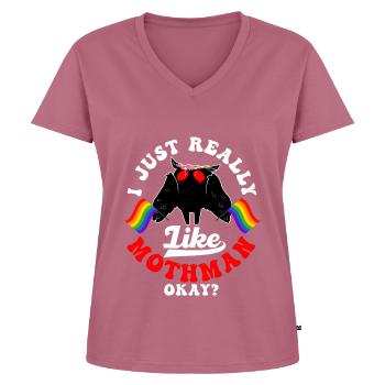 Cryptid Cryptozoology - Women's Premium Organic V-neck T-shirt - mauve - Front - AI Model Female 172 dark (172cm)
