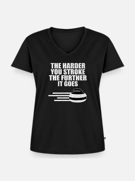 Curling Eissport - Frauen Premium Bio T-Shirt mit V-Ausschnitt - Schwarz