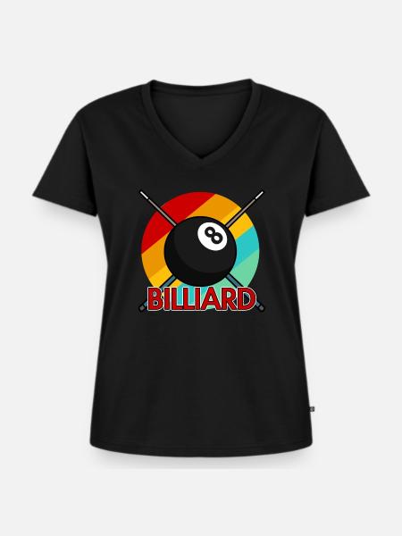 Billard - Frauen Premium Bio T-Shirt mit V-Ausschnitt - Schwarz