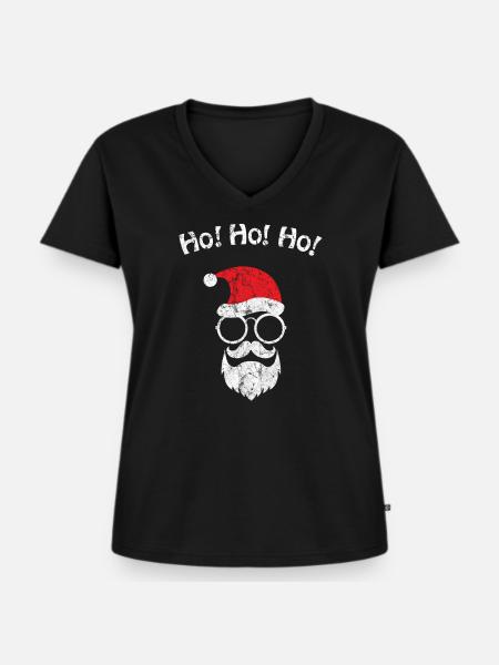 Weihnachten - Frauen Premium Bio T-Shirt mit V-Ausschnitt - Schwarz