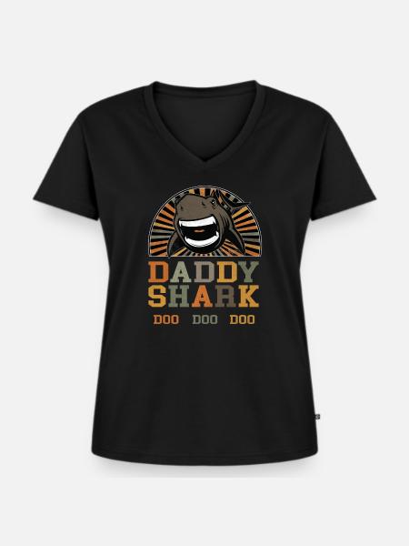 Vaterschaft Papa Vater - Frauen Premium Bio T-Shirt mit V-Ausschnitt - Schwarz