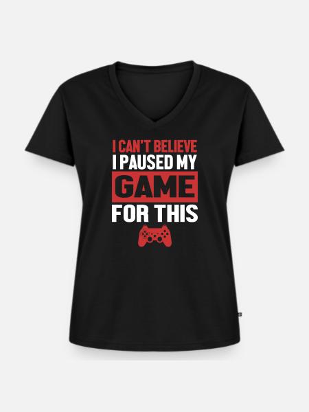 Gamer - Frauen Premium Bio T-Shirt mit V-Ausschnitt - Schwarz