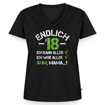 18 Geburtstag - Frauen Premium Bio T-Shirt mit V-Ausschnitt - Schwarz - Vorne - AI Model Female 172 light (172cm)