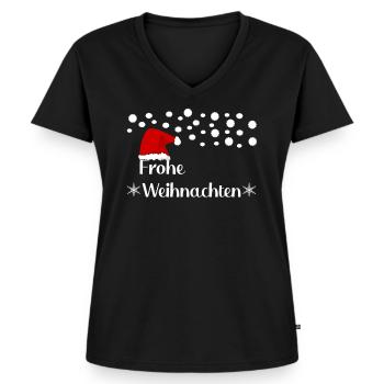 Frohe Weihnachten Weihnachtliche Geschenkideen - Frauen Premium Bio T-Shirt mit V-Ausschnitt - Schwarz - Vorne - AI Model Female 172 light (172cm)
