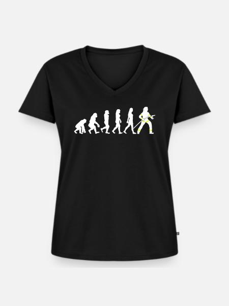 Feuerwehrfrau Damen Feuerwehr Evolution - Frauen Premium Bio T-Shirt mit V-Ausschnitt - Schwarz
