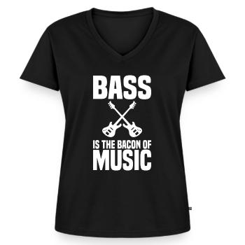 Bassist Guitar Instrument - Women's Premium Organic V-neck T-shirt - black - Front - AI Model Female 172 light (172cm)