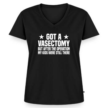 Chirurgie de vasectomie - T-shirt encolure en V Premium bio Femme - noir - Devant - AI Model Female 172 light (172cm)