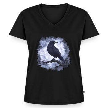 Corbeau Corbeau Goth - T-shirt encolure en V Premium bio Femme - noir - Devant - AI Model Female 172 light (172cm)