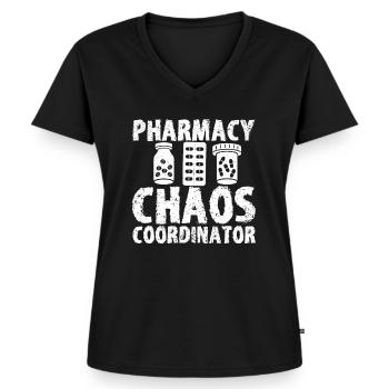 Pharmacien Cadeau, Pharmacie Pharmacie, Pharmacien - T-shirt encolure en V Premium bio Femme - noir - Devant - AI Model Female 172 light (172cm)