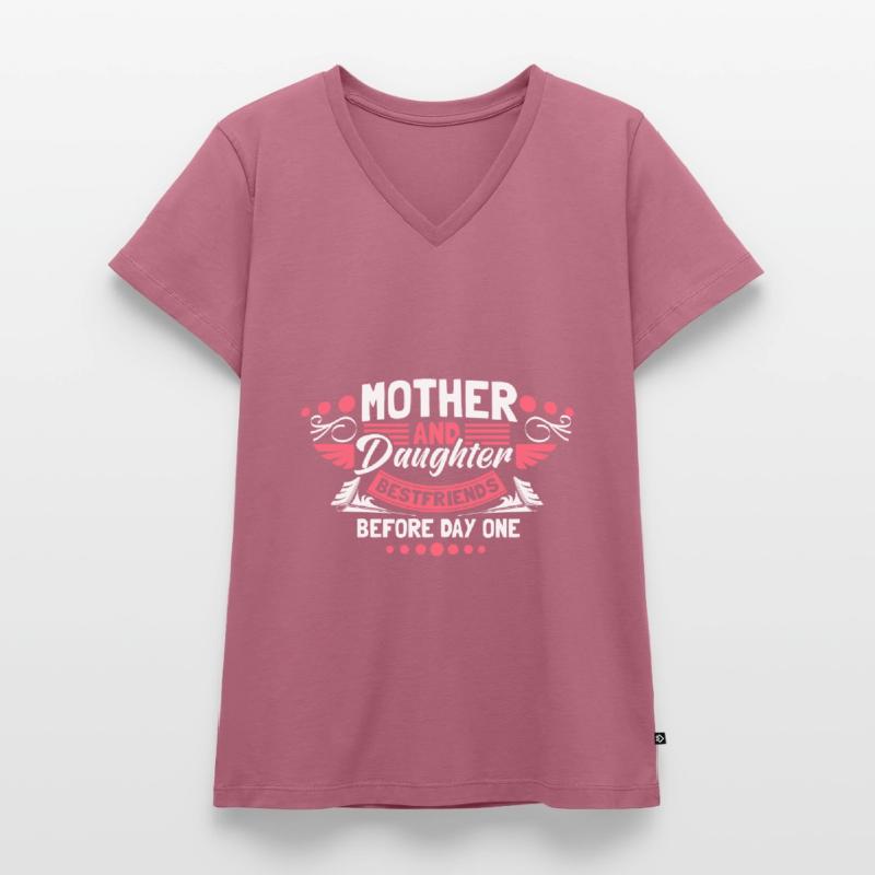 Mutter Tochter Eltern Geschenkidee Frauen Premium Bio T-Shirt mit V-Ausschnitt