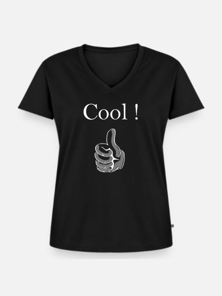 Cool Daumen Hoch ! - Frauen Premium Bio T-Shirt mit V-Ausschnitt - Schwarz