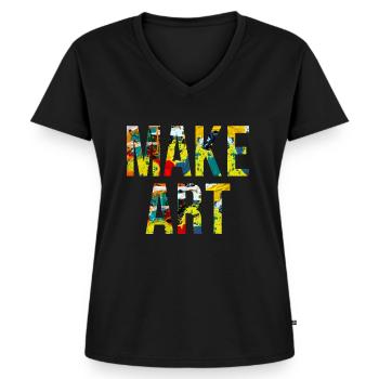 Colorful Art Painting Artist Art Creative - Women's Premium Organic V-neck T-shirt - black - Front - AI Model Female 172 light (172cm)