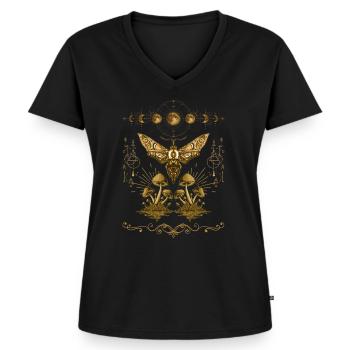 Cottagecore Dark Academia Goblincore Butterfly - Women's Premium Organic V-neck T-shirt - black - Front - AI Model Female 172 light (172cm)