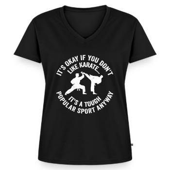 Karate Sayings Karate Quotes Karate - Frauen Premium Bio T-Shirt mit V-Ausschnitt - Schwarz - Vorne - AI Model Female 172 light (172cm)