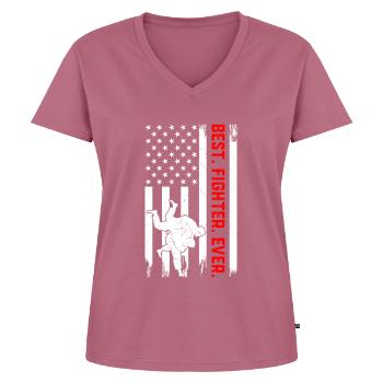 Meilleur combattant de judo de tous les temps - Judo Arts martiaux - T-shirt encolure en V Premium bio Femme - mauve - Devant - AI Model Female 172 dark (172cm)