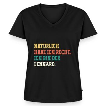 Lennard Lustiger Spruch Vorname Name Lennard - Frauen Premium Bio T-Shirt mit V-Ausschnitt - Schwarz - Vorne - AI Model Female 172 light (172cm)