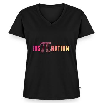 InsPiration 3.14 Math Formulas Irrational Number Pi - Women's Premium Organic V-neck T-shirt - black - Front - AI Model Female 172 light (172cm)