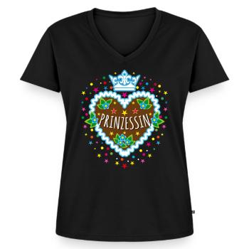 73 Gingerbread Heart Princess Crown Confetti - Women's Premium Organic V-neck T-shirt - black - Front - AI Model Female 172 light (172cm)