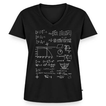 Maths de collection de formule - T-shirt encolure en V Premium bio Femme - noir - Devant - AI Model Female 172 light (172cm)