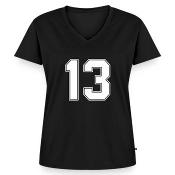 13 år gammel trøje nummer 13 - Premium økologisk T-shirt til kvinder - sort - Foran - AI Model Female 172 light (172cm)