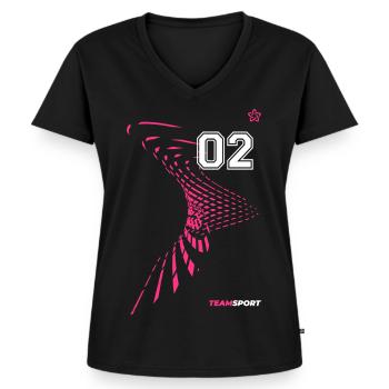 02 JERSEY Jersey Number Two Numbers Number 2 Motifs - Women's Premium Organic V-neck T-shirt - black - Front - AI Model Female 172 light (172cm)