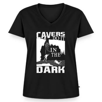 Höhlentaucher Scuba Tauchen Taucher - Frauen Premium Bio T-Shirt mit V-Ausschnitt - Schwarz - Vorne - AI Model Female 172 light (172cm)