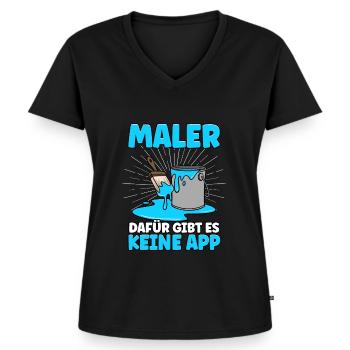 Maler - Frauen Premium Bio T-Shirt mit V-Ausschnitt - Schwarz - Vorne - AI Model Female 172 light (172cm)