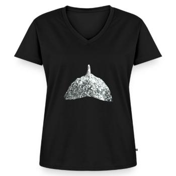 Chapeau en aluminium - T-shirt encolure en V Premium bio Femme - noir - Devant - AI Model Female 172 light (172cm)