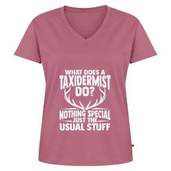Taxidermist design for stuffing animals - Women's Premium Organic V-neck T-shirt - mauve - Front - AI Model Female 172 dark (172cm)