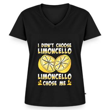Italienischer Limoncello-liebhaber - Frauen Premium Bio T-Shirt mit V-Ausschnitt - Schwarz - Vorne - AI Model Female 172 light (172cm)